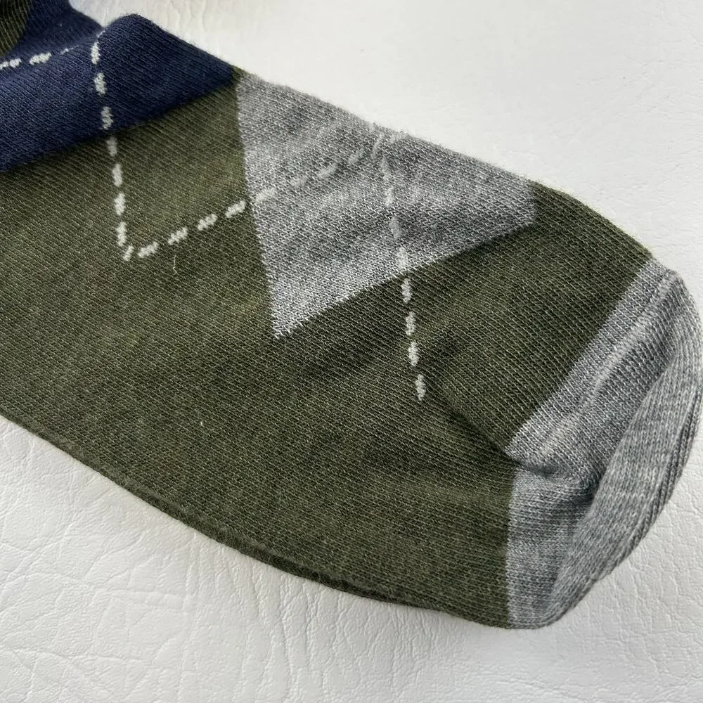 Nordstrom Made in Italy Men’s Crew Socks Argyle Cotton Blend Size 6-12.5